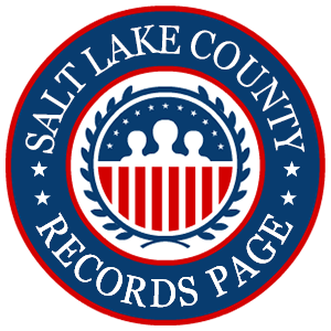 A round red, white, and blue logo with the words 'Salt Lake County Records Page' for the state of Utah.